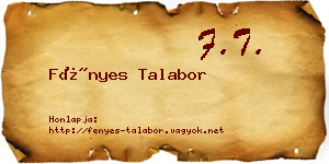 Fényes Talabor névjegykártya